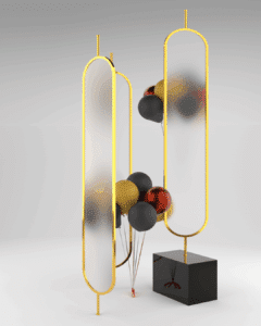 parawan nordycki metalowy złoty sylwester