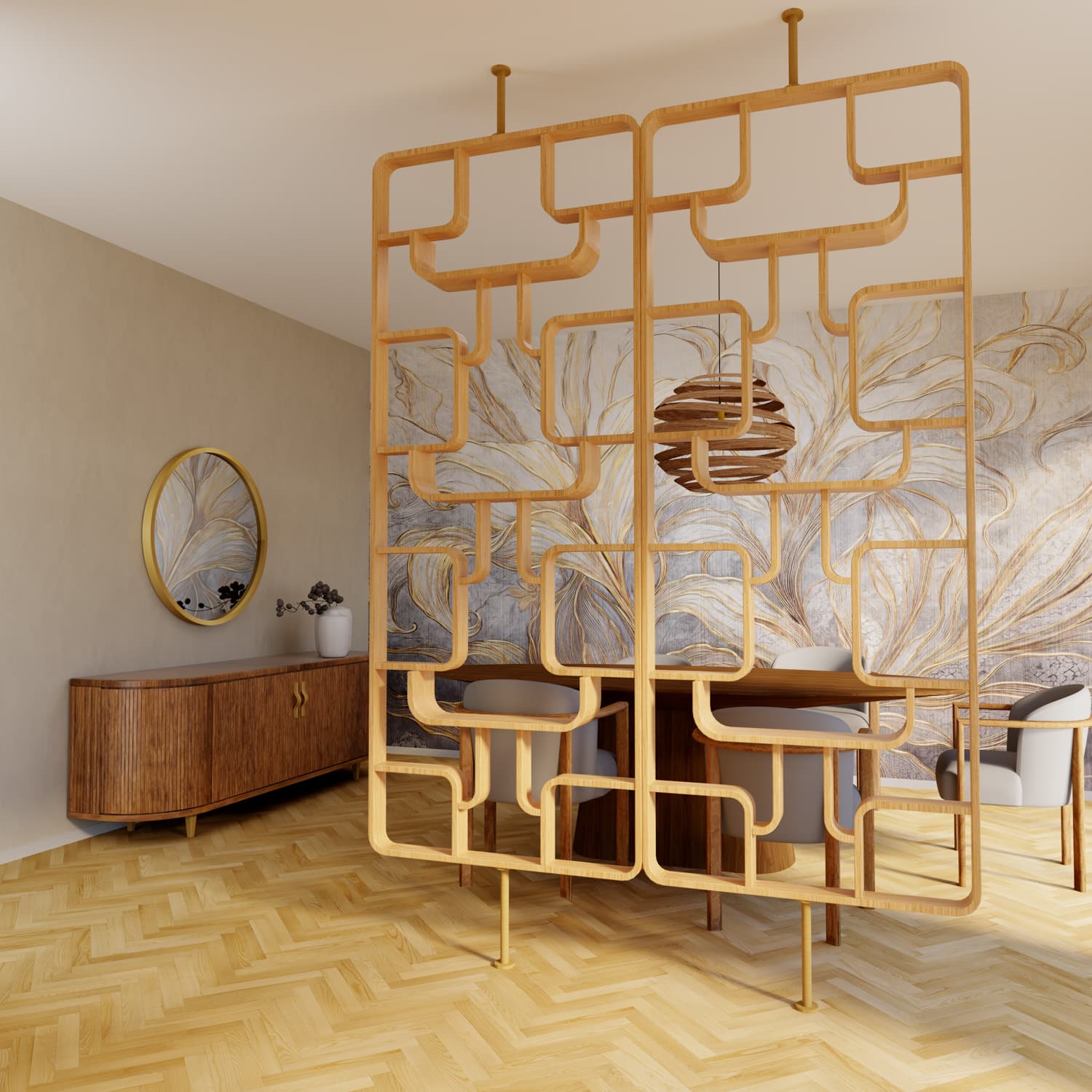 Parawan drewniany a la ' Volak