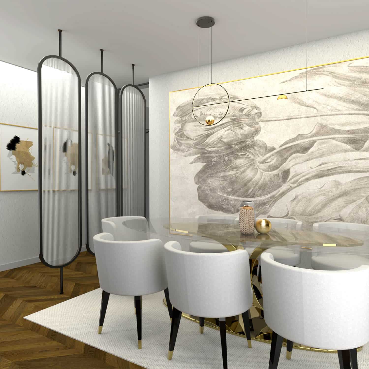 parawan czarny szkło ryfel