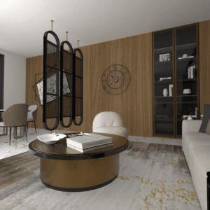 parawan czarny z ratanem