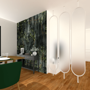 mleczne parawany zielona tapeta 40 cm